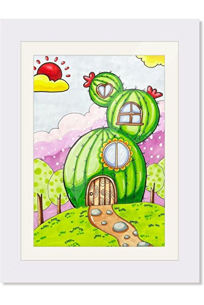 Other Children's Drawing Photo Frame A4 - Wood, Front Opening, Magnetic - Whi...