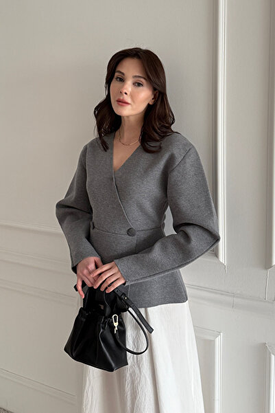 VESNA Kruvaze Kaplamalı Triko Ceket