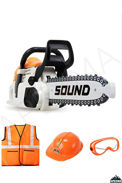 Apexma Oyuncak Elektrikli Testere Pilli Sesli Ağaç Kesme Motorlu Testeresi Ye...