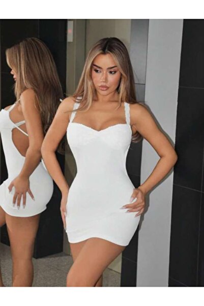PASSIONE Sırt Dekolteli Mini Elbise 1057