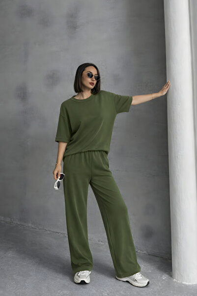 YAKAMEL Women's Crew Neck 2 Thread Short Sleeve Stretchy Super High Waist Swe...