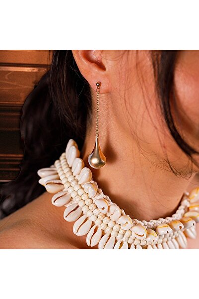 Ezera Long Drop Earrings with Synthetic Pearl Vimala