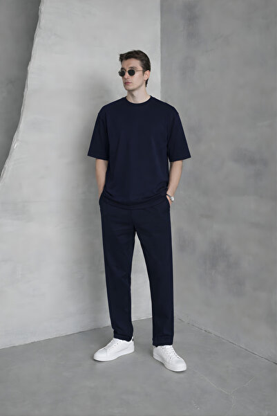 YAKAMEL Men's 2-Thread Oversize Tie-Waist Summer Short Sleeve Track Suit