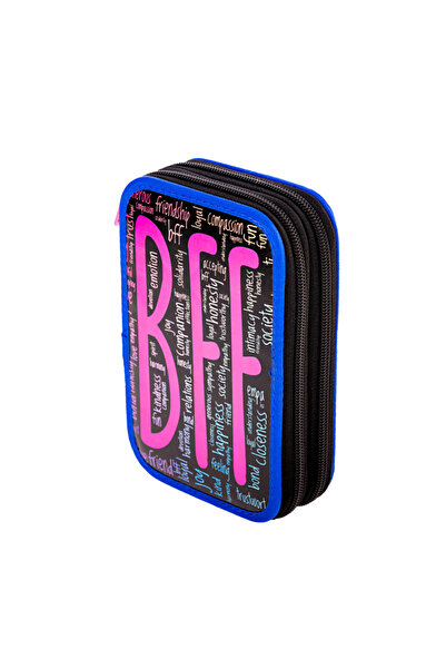 Daco Girls' pencil case, 2 compartments, 37 pieces, Best Friends print PE261E