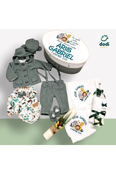 Dodi Set de botez pentru băieți - Temă junglă personalizată completă