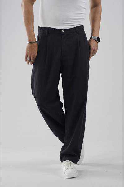 king brich Pleated Boyfriend Fit Men's Trousers