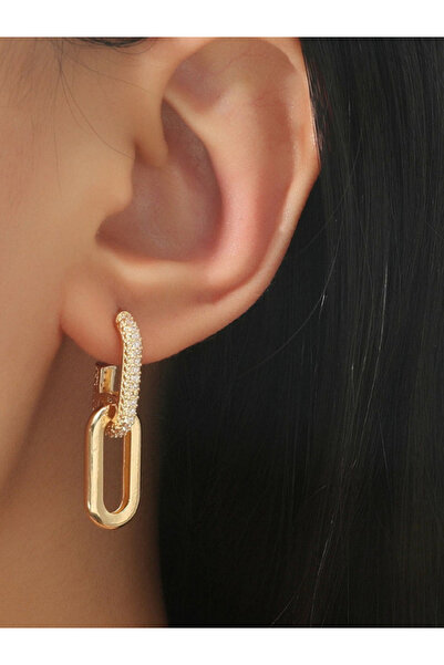 Take Two By Styli Double Buckle Link Earrings