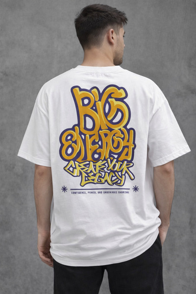 herkesemoda Basic T-Shirt with Front and Back Text Detail