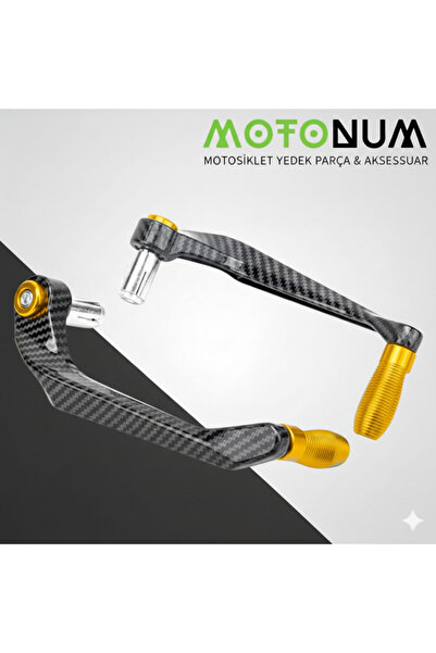 Motonum Honda Forza 250 Manet Koruma Karbon Desenli-Sarı Dekorlu-Mkm22968