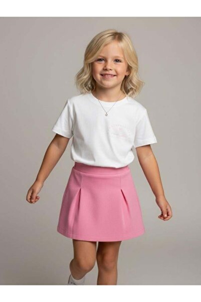 Zekids Κοριτσίστικο μπλουζάκι με μίνιμαλ στάμπα και κοντά μανίκια