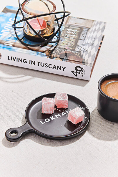 Paşabahçe Lokmalık Seramik Yuvarlak Servis Tabağı Siyah