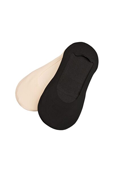 ESOTIQ Women's Ballerina Socks 2-Pack No Show Invisible Socks Below Ankle Bla...