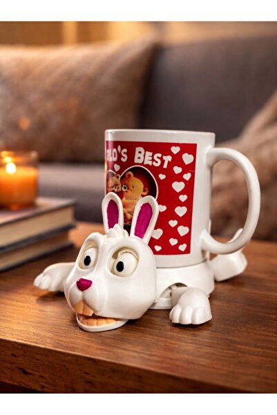 Exyrio Rabbit Figured Cup Holder – 3D Printing Fun Cup Stand – Decorative Des...