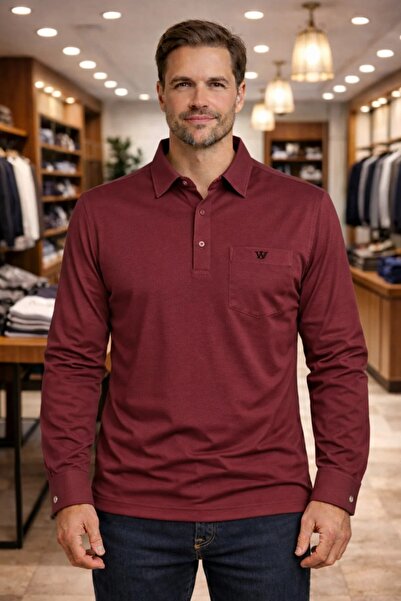 BARLİZ Men's Long Sleeve Polo Neck T-Shirt