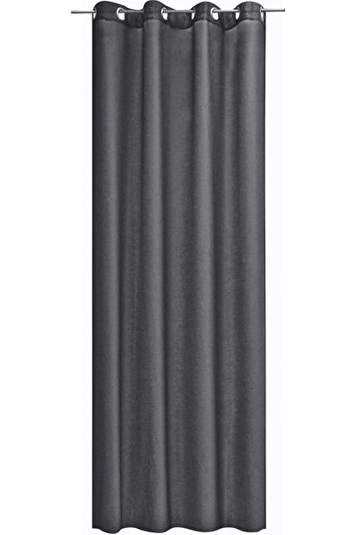 JEMIDI Stella opaque drapery with rings, 140 x 175 cm, Grey, Polyester, 55283...