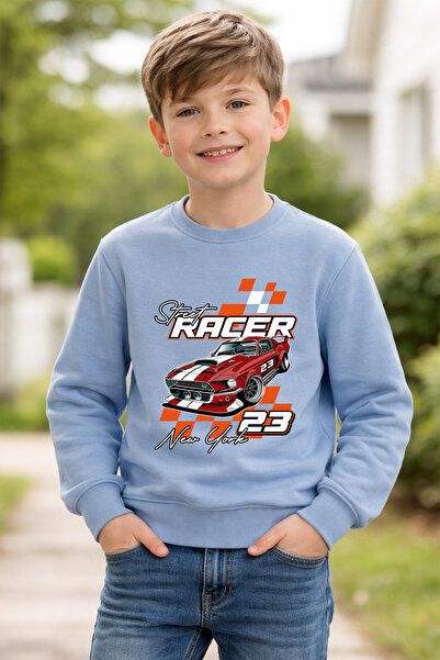 ADABEBEK Hanorac pentru copii cu imprimeu Racer, numărul 23, Premium 26121
