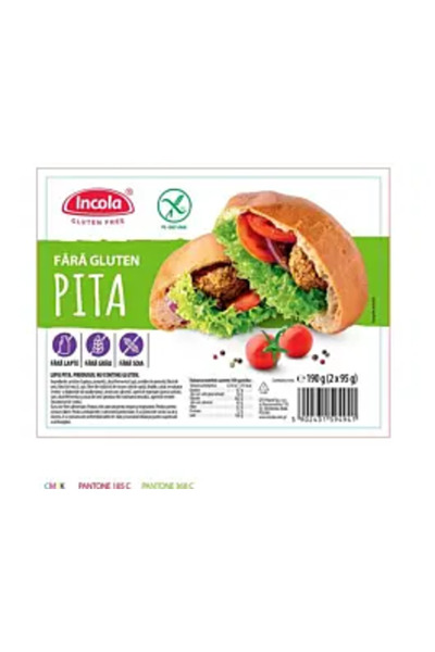 INCOLA Pâine Pita Fără Gluten, 2 X 95 G