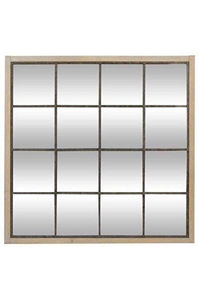 Generic Noe Square Shaped Designer Mirror Beige and Black 90 x 90 cm