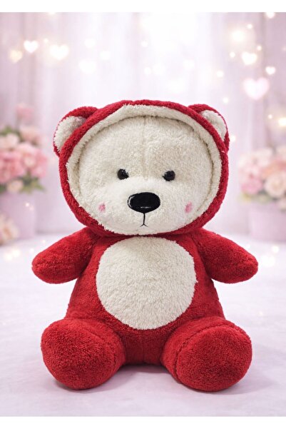 Heribom 60 Cm Dev Kapüşonlu Ayı Peluş Ayıcık Peluş Oyuncak Hediyelik Oyuncak