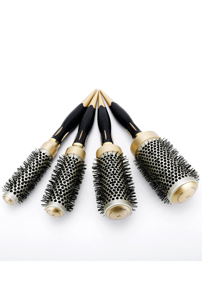 YYB 4 قطع من فرشاة الشعر السيراميكية بتقنية النانو + فرشاة الشعر الحرارية الأ...