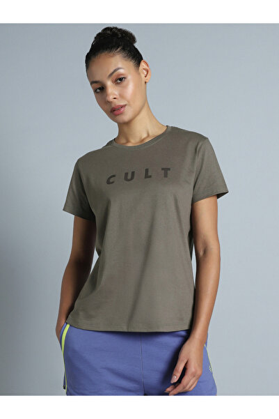 Cult By Styli Women Grey Brand Print T-Shirt