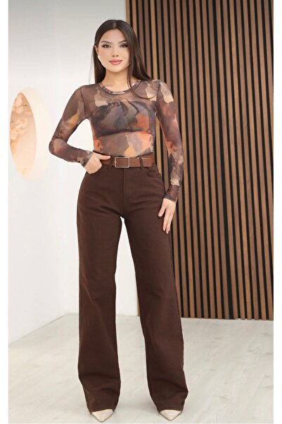 ON KLEEM D92 Brown Straight Fit Wide Leg Pants