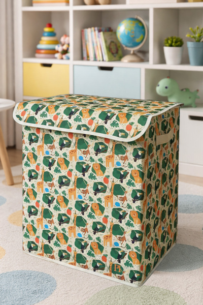 PH Prendi Home Animal Kingdom Patterned Multi-Purpose Toy Laundry Storage Box...