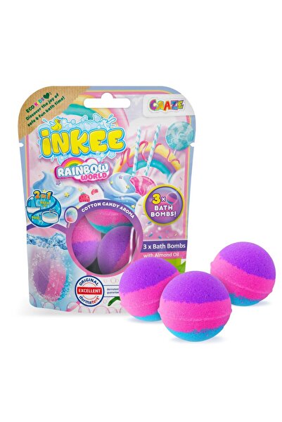 CRAZE Bile de baie Inkee 3 buc curcubeu parfumat