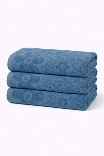 AtelierModa 100% Cotton bath towel with Patterned , soft and absorbent 550 GSM