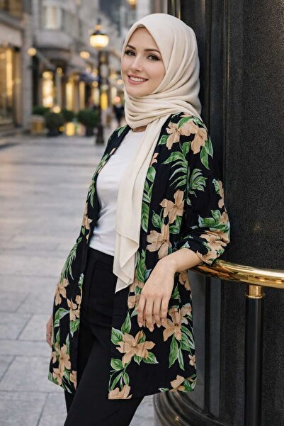 forte bella Ethnic Patterned Hijab Mini Kimono