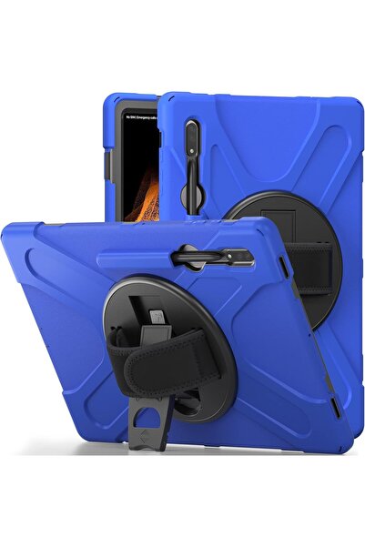 Other Samsung Galaxy Tab S8/S7 Plus Case - Silicone and PC, 360 Stand, Belt S...