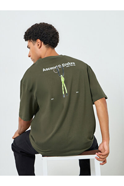 Styli Men Back Graphic Oversized T-Shirt