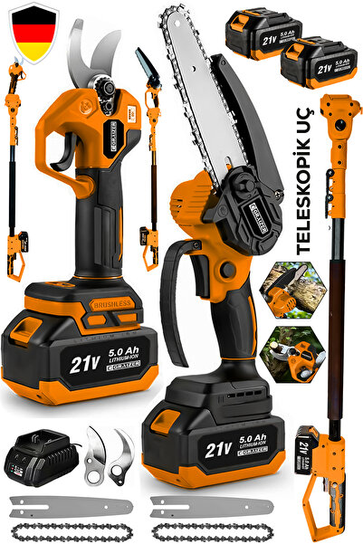 Graizer T 21 Vf 5 Ah Trex 2 Akülü Kömürsüz Şarjlı Ağaç Dal Kesme Budama Makas...