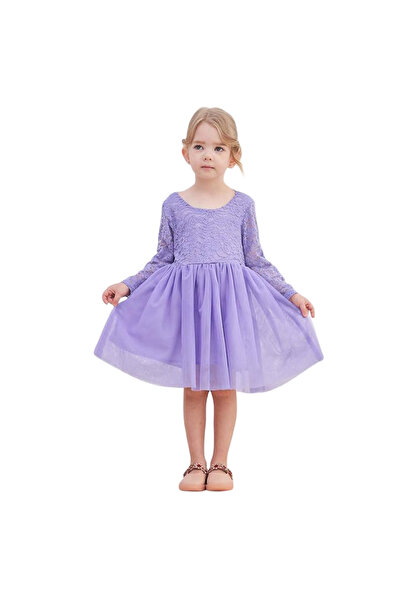 Other Rochie Fetite Tip Printesa - Dantela si Tul Tutu, Spate in V, Bumbac, V...