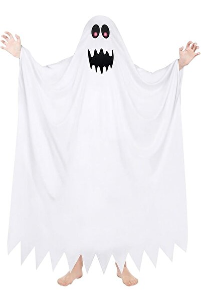 Other Costum Fantoma Halloween Copii - Pelerina cu Gluga, Poliester - Alb, Ma...