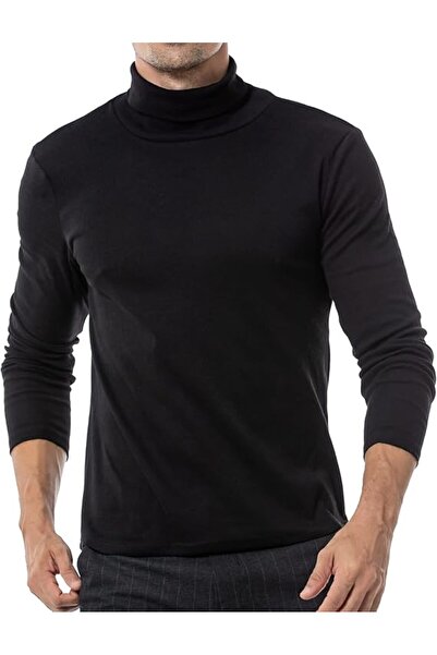 Other Men's Turtleneck Sweater - Lightweight and Soft Knit, Long Sleeve - Bla...