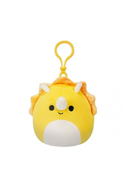 SQUISHMALLOW Plush toy 9cm with keychain, Yellow Triceratops, Squishm...