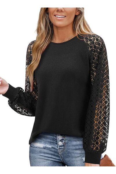 Other Amoretu Women's Blouse - Elegant with Lace, Long Sleeve, Business Casua...