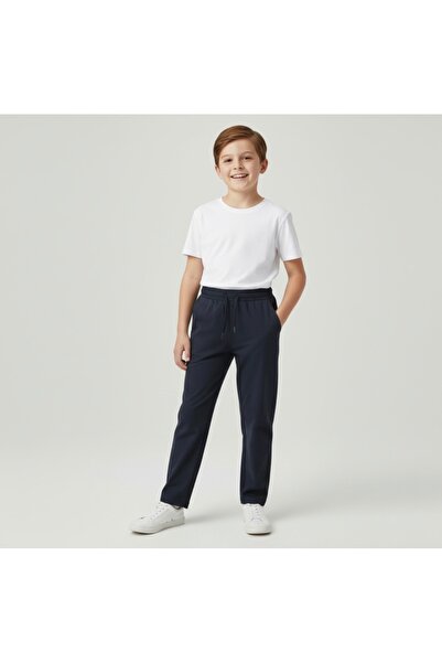 Leni Kids Boy's Tracksuit-Look Lace-Up Fabric Trousers