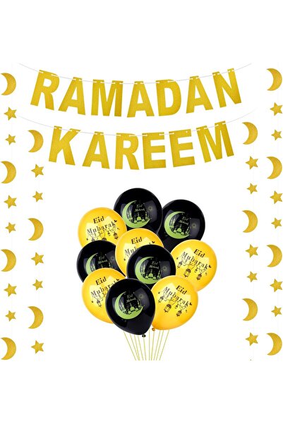 Other Ramadan Kareem Decoration Set - Banner, Garlands and Balloons, Glitter ...