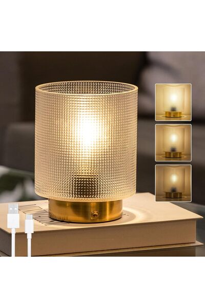 Other Wireless LED Table Lamp - Touch Control, Glass, USB-C Rechargeable, War...