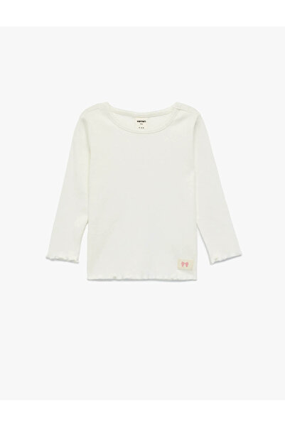 Koton Fırfırlı Ekru Erkek Bebek Sweatshirt 6SMG10008AK