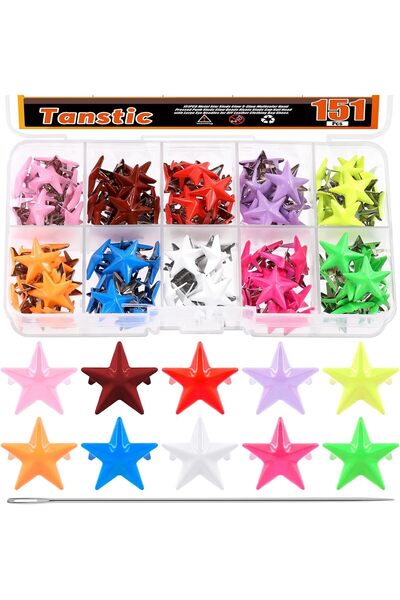 Other Star Metal Targets Set - Clothing and Leather Decorations, 15mm - 151 P...