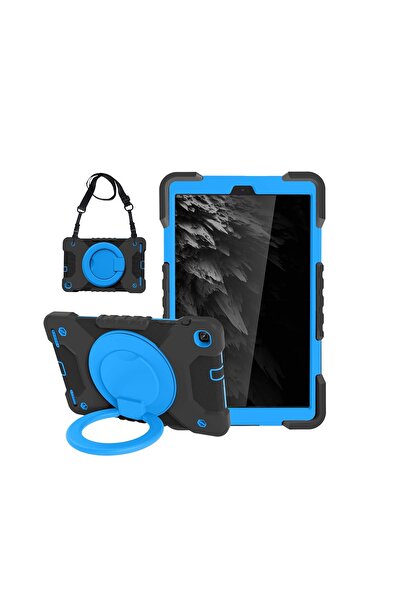 Other Galaxy Tab A8 10.5 Case - Rotating Stand, 360 Protection, Silicone - Blue