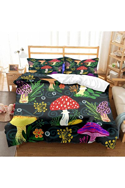 Other Duvet Cover Set Set - Mushroom Pattern, Soft Microfiber - 135x200 cm + ...