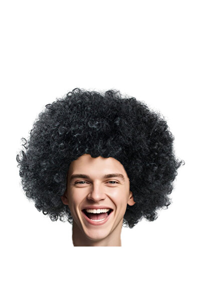 Other Perucă Afro Creț - Accesoriu Costum Carnaval, Disco, Clovn - Fibră Sint...