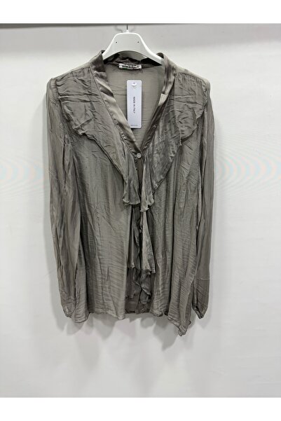 della moor Women's Mink Italian Ruffled Front Shawl Collar Long Sleeve Front ...