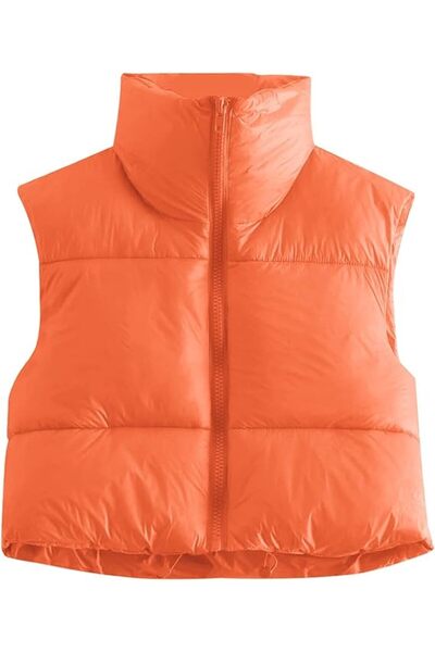 Other Women's Winter Vest - Mock Neck, Padded, Lightweight with Zipper - Oran...
