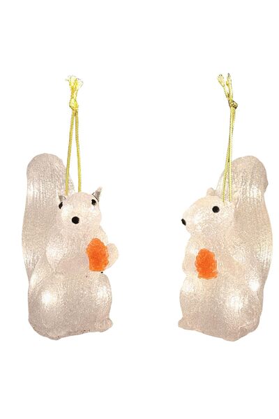 Other Figurine Crăciun Veverițe LED - Set 2 Bucăți, Acril, 2x24 LED Alb Cald,...