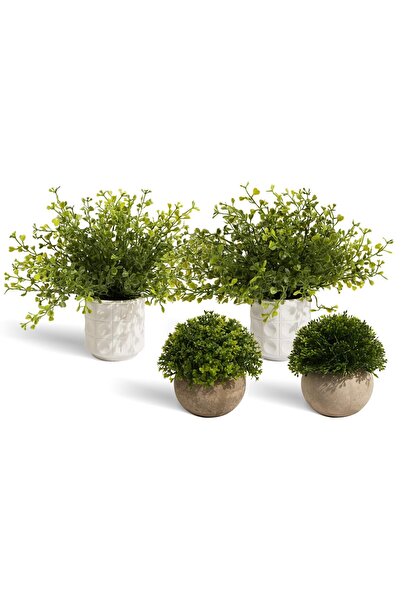 Other Set 4 Plante Artificiale in Ghivece - Aspect Realist, Plastic - Verde G...
